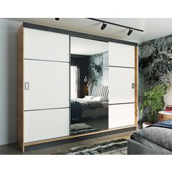 Dulap-cupe Prime Furniture Retro 3 200x205x59 (Craft Oak Golden/White/Black)