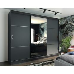 Dulap-cupe Prime Furniture Retro 3 200x205x59 (Graphite/Black)