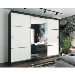 Dulap-cupe Prime Furniture Retro 3 200x205x59 (Graphite/White/Black)