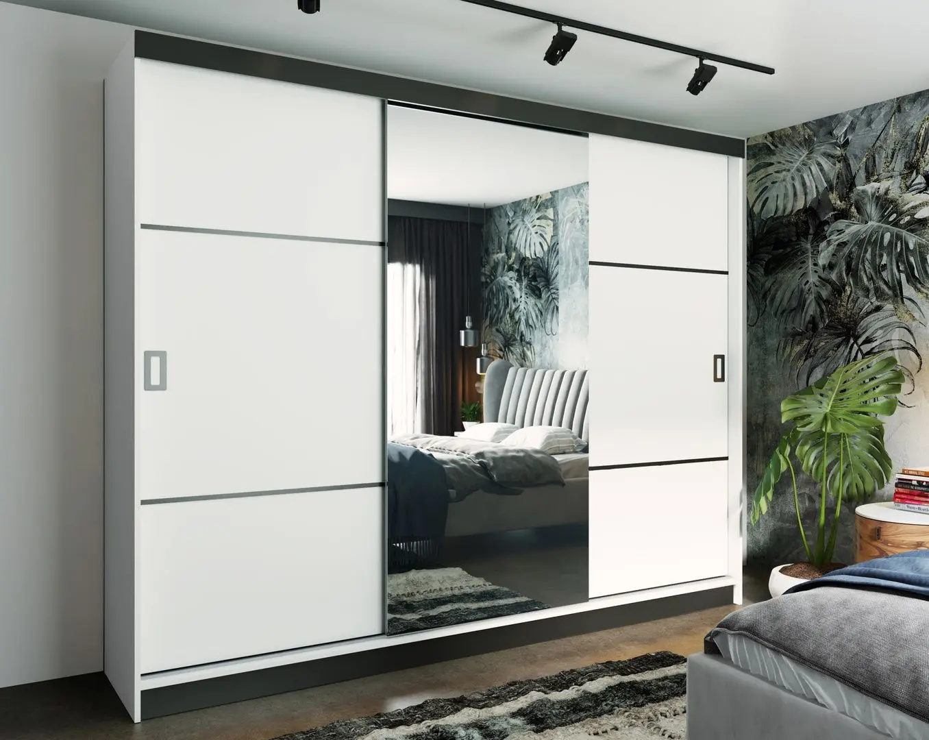 Dulap-cupe Prime Furniture Retro 3 200x205x59 (White/Black)