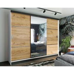 Dulap-cupe Prime Furniture Retro 3 200x205x59 (White/Craft Oak Golden/Black)