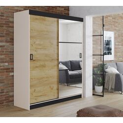 Dulap-cupe Prime Furniture Retro 5 138x205x59 (Craft Oak Golden/Black)