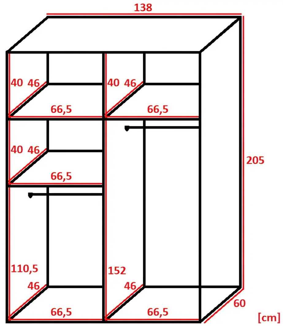 Шкаф-купе Prime Furniture Retro 5 138x205x59 (Graphite/White/Black)