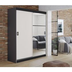 Dulap-cupe Prime Furniture Retro 5 138x205x59 (Graphite/White/Black)