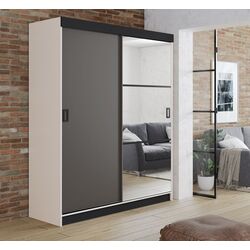 Dulap-cupe Prime Furniture Retro 5 138x205x59 (White/Graphite/Black)