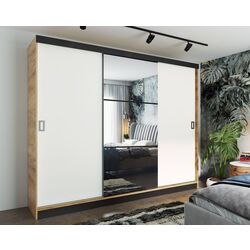 Dulap-cupe Prime Furniture Retro 5 200x205x59 (Craft Oak Golden/White/Black)