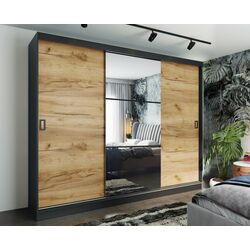 Dulap-cupe Prime Furniture Retro 5 200x205x59 (Graphite/Craft Oak Golden/Black)