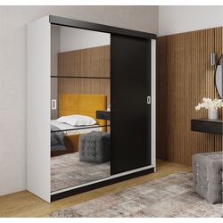 Dulap-cupe Prime Furniture Retro 5 White Handles 138x205x59 (White/Black)