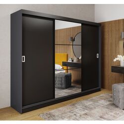 Шкаф-купе Prime Furniture Retro 5 White Handles 200x205x59 (Graphite/Black)