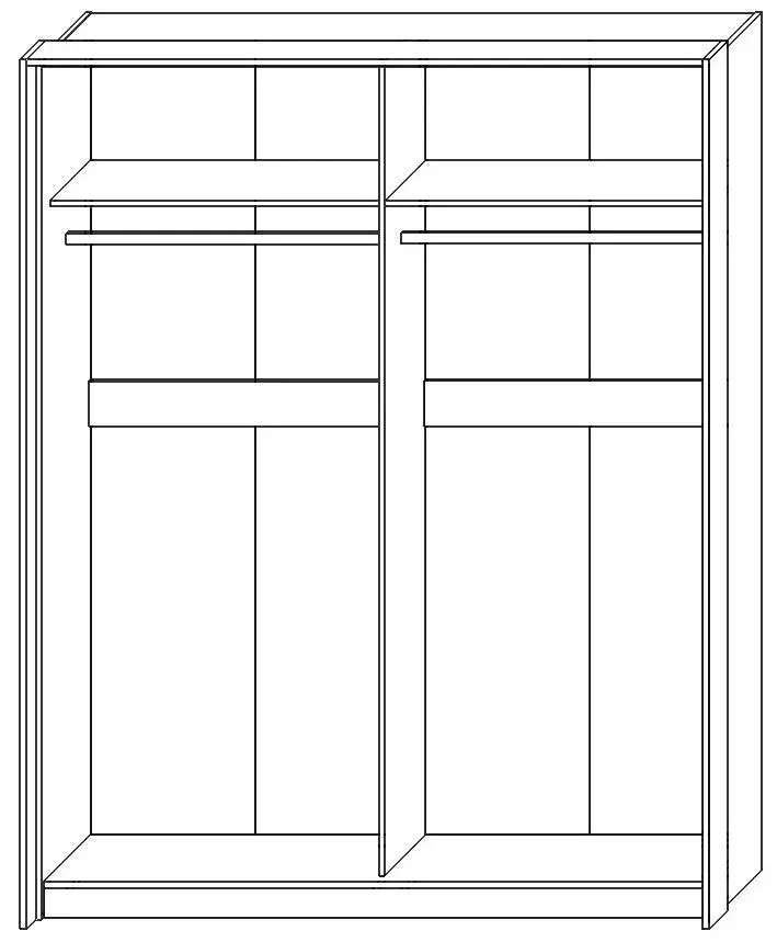 Шкаф-купе Sokme Милана 1800 (Дуб Крафт Белый/Дуб Крафт Серый) - 2