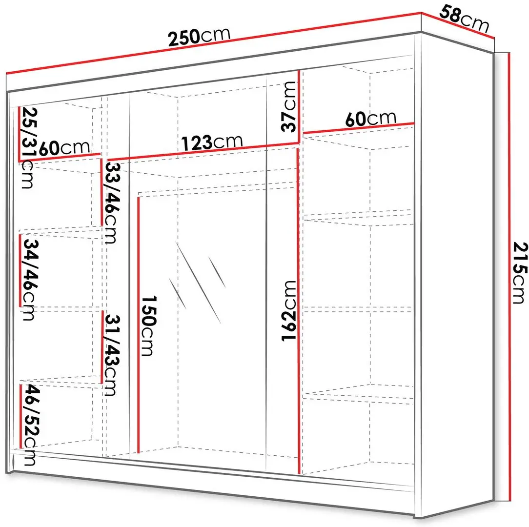Dulap-cupe Space Meble Amber VI 250x215x58 (Cashmere) - 4