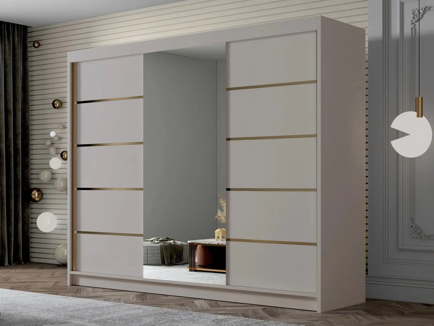 Dulap-cupe Space Meble Amber VI 250x215x58 (Cashmere)