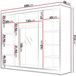 Dulap-cupe Space Meble Amber VI 250x215x58 (White Matte) Thumb