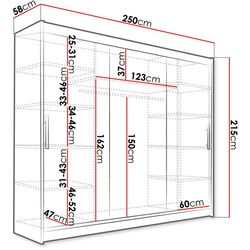 Шкаф-купе Space Meble Aston VI 250x215x58 (White Matte) Thumb