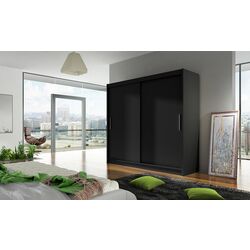 Dulap-cupe Space Meble Bega I 180x215x58 (Black Matte)