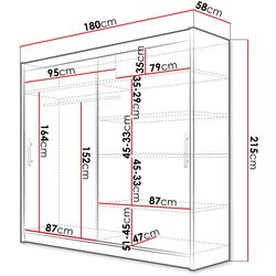 Dulap-cupe Space Meble Bega II 180x215x58 (Sonoma) Thumb