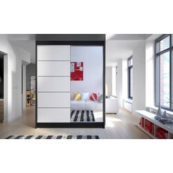 Dulap-cupe Space Meble Camino III 150x200x58 (Black Matte/White Matte)