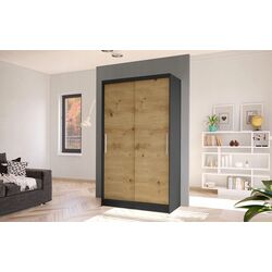Dulap-cupe Space Meble Costa I 100x200x58 (Black Matte/Artisan)