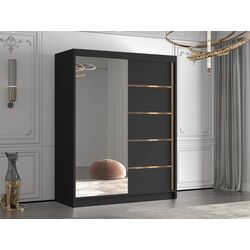 Dulap-cupe Space Meble Flavio III 150x200x58 (Black Matte)