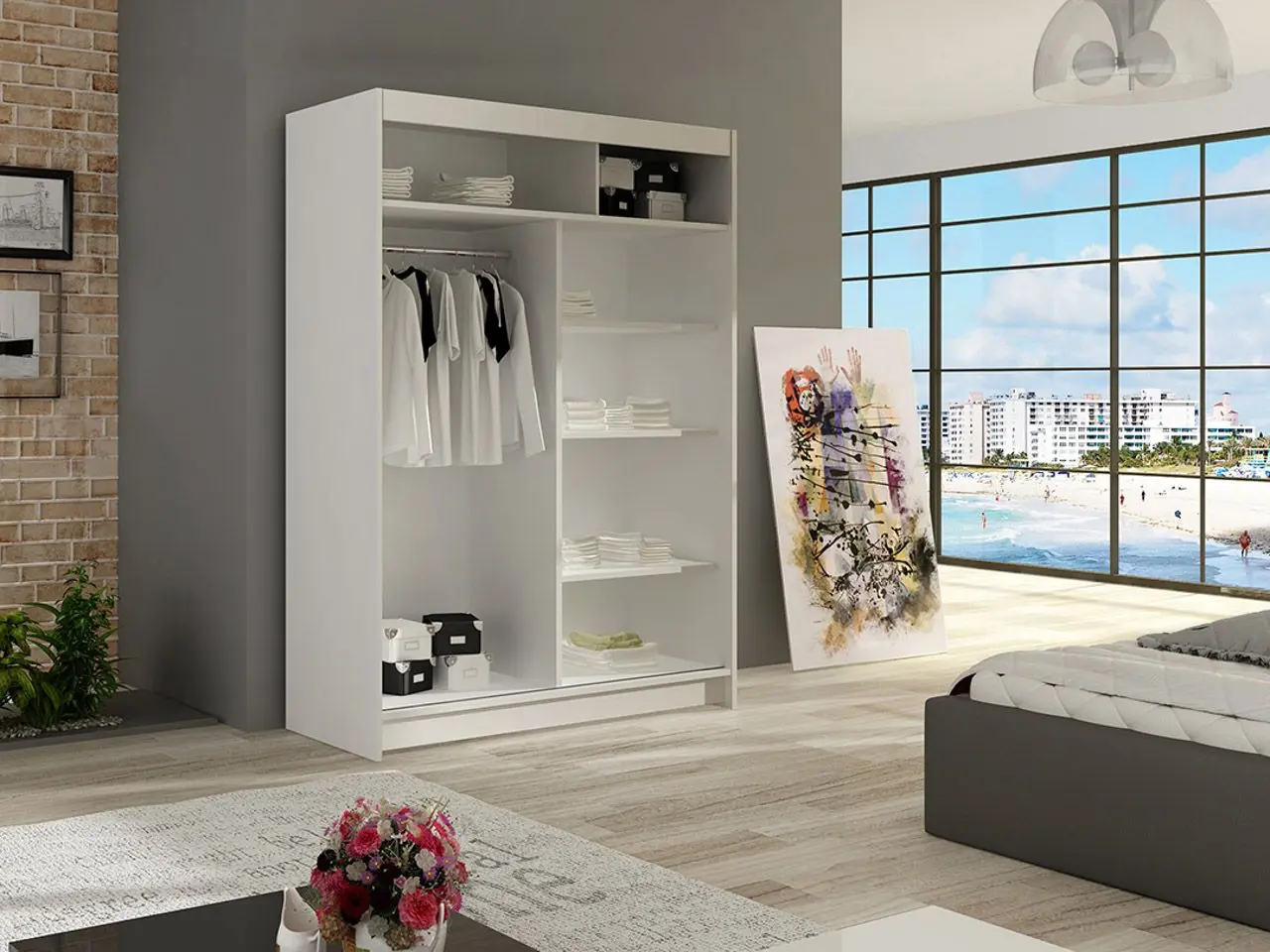 Dulap-cupe Space Meble Miami VI 120x200x58 (White Matte)