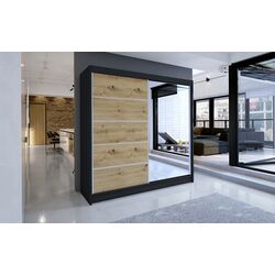 Dulap-cupe Space Meble Talin III 180x215x58 (Black Matte/Artisan)