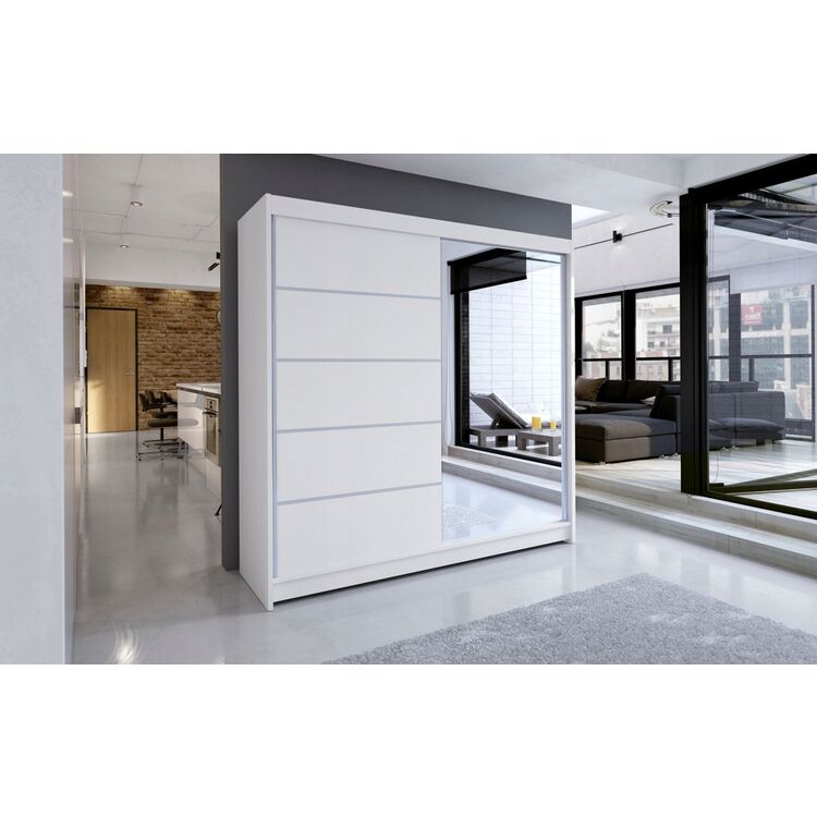 Dulap-cupe Space Meble Talin III 180x215x58 (White Matte)