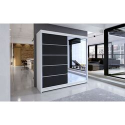 Dulap-cupe Space Meble Talin III 180x215x58 (White Matte/Black Matte)