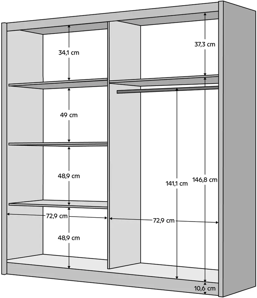 Шкаф-купе Tempo Kondela Bajadero Typ 1 2D-150 (Black/Artisan Oak)