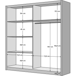Dulap-cupe Tempo Kondela Bajadero Typ 1 2D 1500х1985х635 (White/Artisan Oak) Thumb