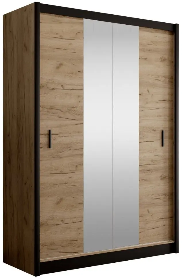 Dulap-cupe Tempo Kondela Craft 150x215 (Black/Craft Oak Golden)