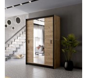 Шкаф-купе Tempo Kondela Craft 150x215 (Black/Craft Oak Golden)