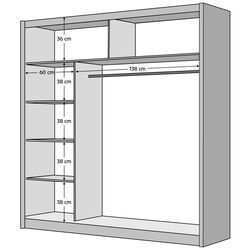 Dulap-cupe Tempo Kondela Craft 203x215 (Black/Craft Oak Golden) Thumb