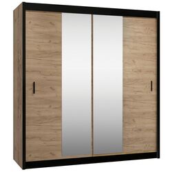 Dulap-cupe Tempo Kondela Craft 203x215 (Black/Craft Oak Golden) Thumb