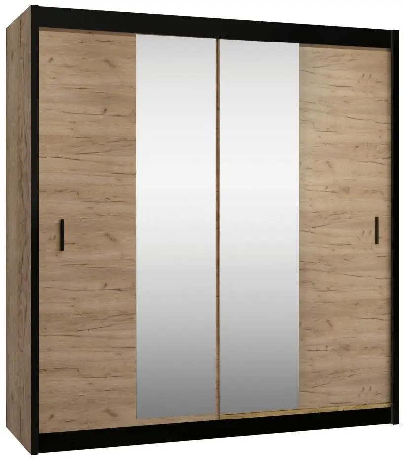 Dulap-cupe Tempo Kondela Craft 203x215 (Black/Craft Oak Golden)