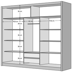 Dulap-cupe Tempo Kondela Craft 250x215 (Black/Craft Oak Golden) Thumb