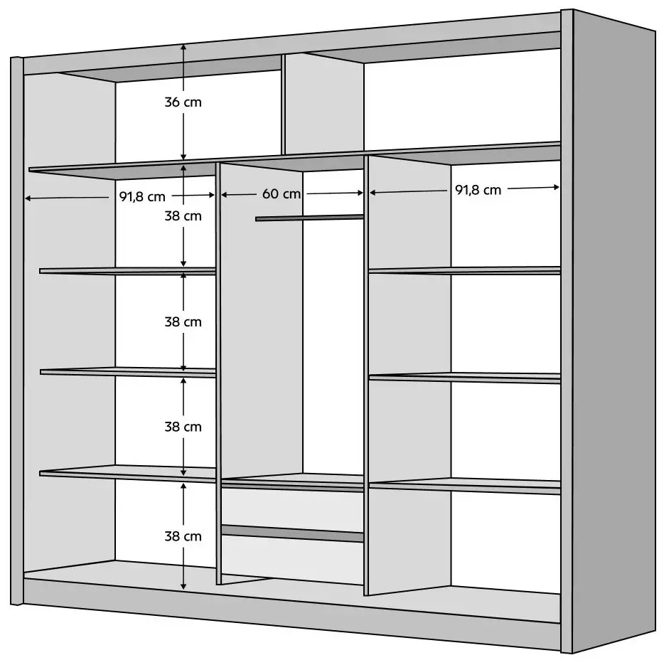 Dulap-cupe Tempo Kondela Craft 250x215 (Black/Craft Oak Golden)