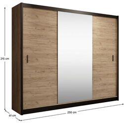 Dulap-cupe Tempo Kondela Craft 250x215 (Black/Craft Oak Golden) Thumb