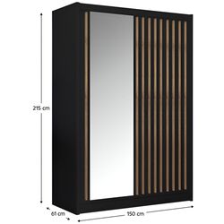 Dulap-cupe Tempo Kondela Ladder 150x215 (Black/Craft Oak Golden) Thumb