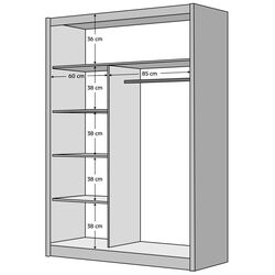 Dulap-cupe Tempo Kondela Ladder 150x215 (Black/Craft Oak Golden) Thumb