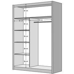 Dulap-cupe Tempo Kondela Ladder 150x215 (White/Craft Oak Golden) Thumb