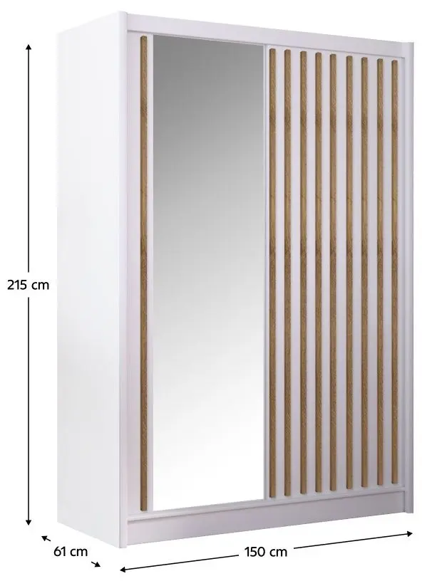 Dulap-cupe Tempo Kondela Ladder 150x215 (White/Craft Oak Golden)