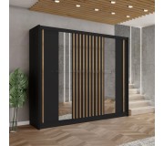 Шкаф-купе Tempo Kondela Ladder 250x215 (Black/Craft Oak)