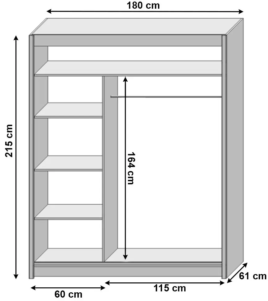 Шкаф-купе Tempo Kondela Low 180 (Sonoms Oak)