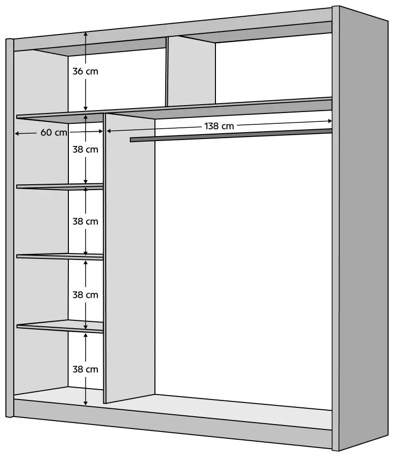Dulap-cupe Tempo Kondela Madryt 203x215 (White)