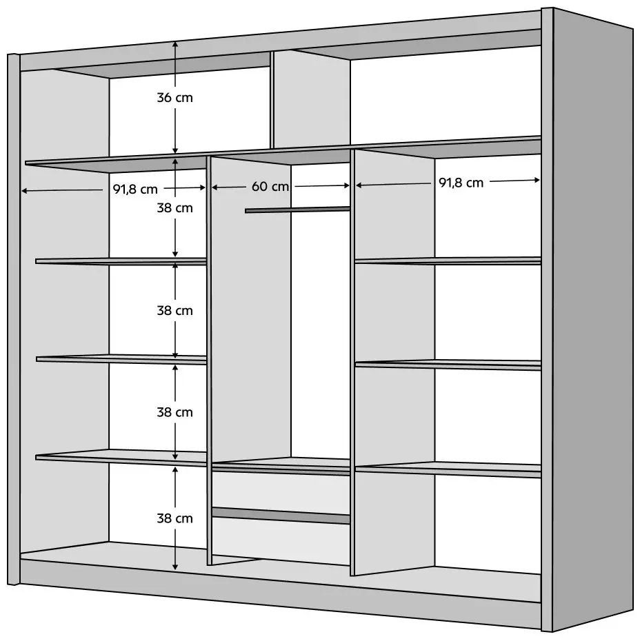 Dulap-cupe Tempo Kondela Madryt 250x215 (White)
