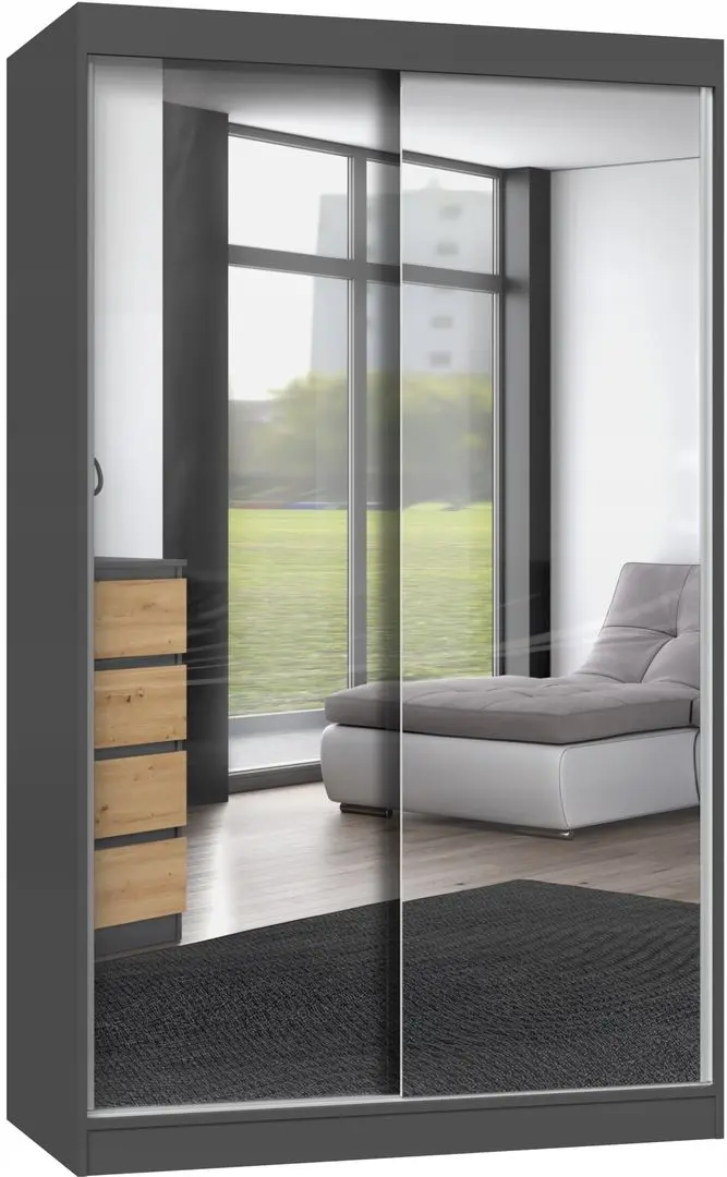 Шкаф-купе TopEshop Iga 120cm 2 Mirror (Anthracite)