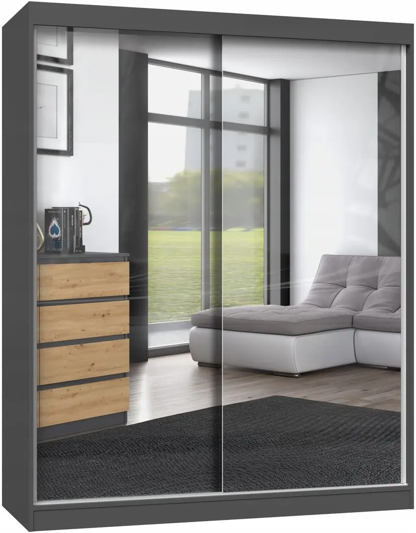 Шкаф-купе TopEshop Iga 160cm 2 Mirror (Anthracite)