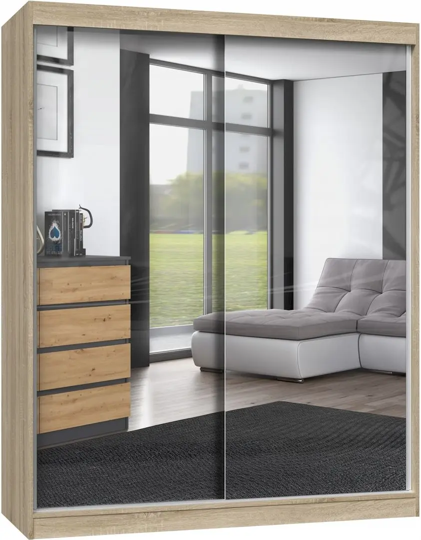Шкаф-купе TopEshop Iga 160cm 2 Mirror (Sonoma Oak)