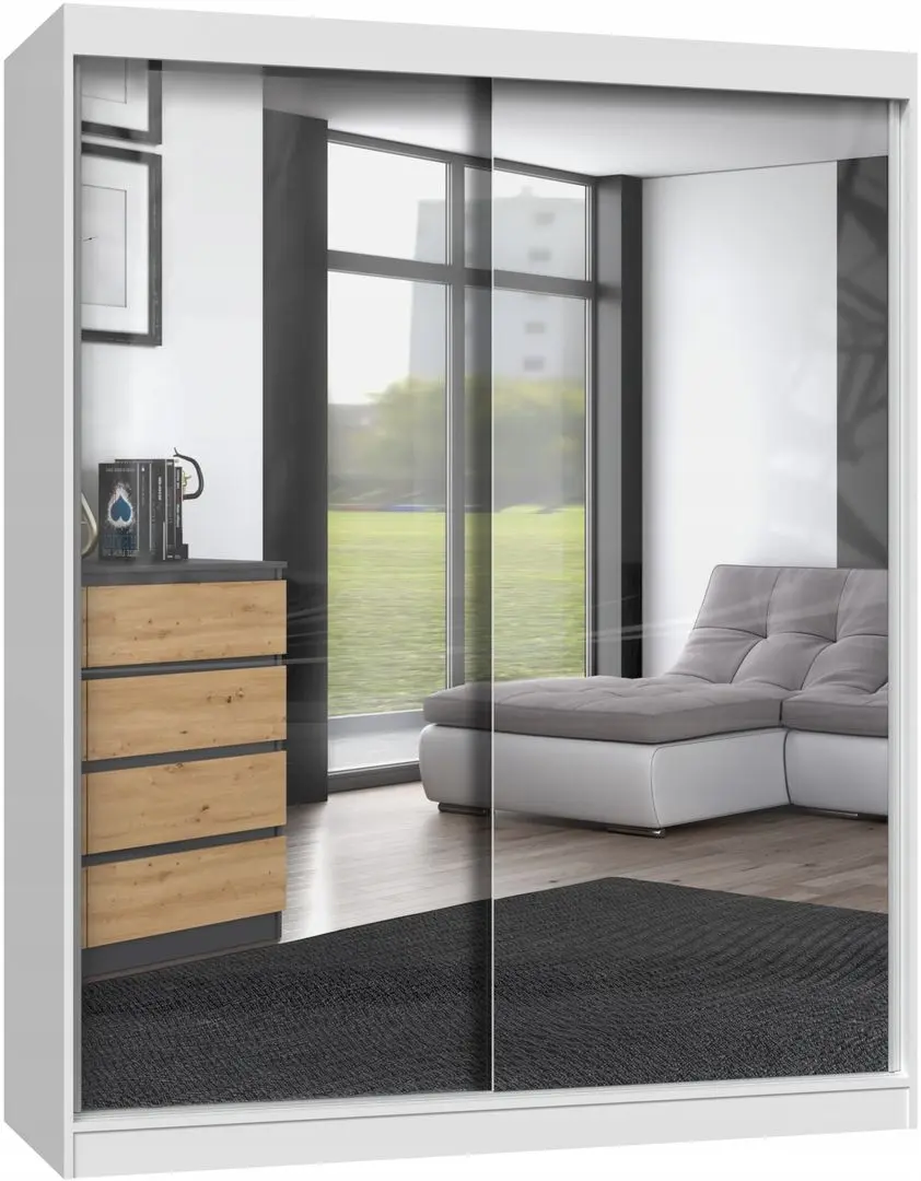 Dulap-cupe TopEshop Iga 160cm 2 Mirror (White)