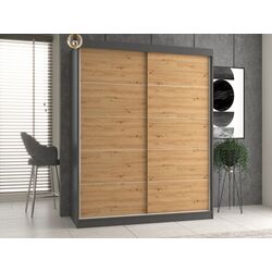 Шкаф-купе TopEshop Iga 160cm with Decorative Stripes (Anthracite/Artisan Oak) Thumb